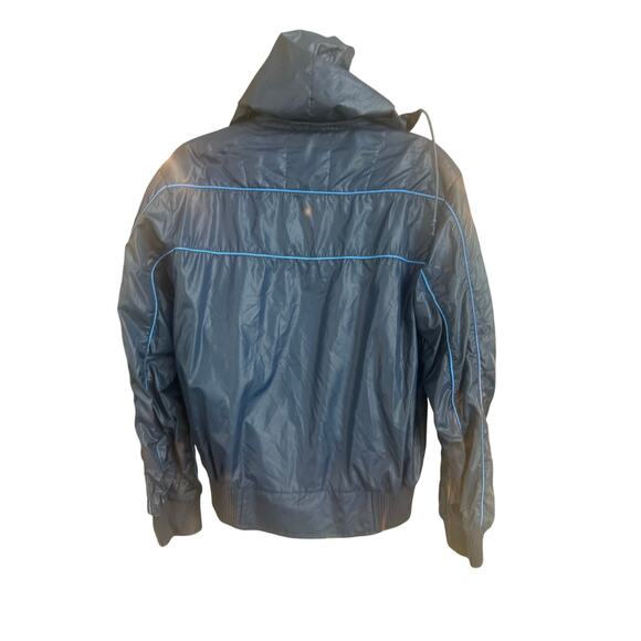 Vintage Style Auto California Windbreaker Jacket Hood Pockets Racing Size M - Picture 4 of 13